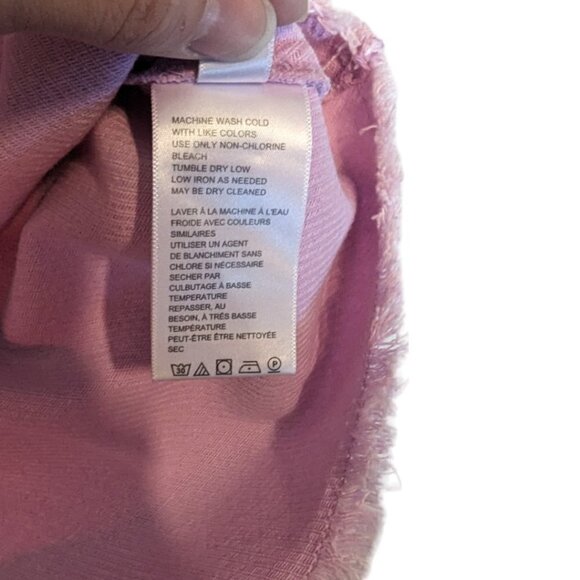 Urban Outfitters Mercy Pink Denim Raw Edge Mini Skirt Size Small - Picture 10 of 12